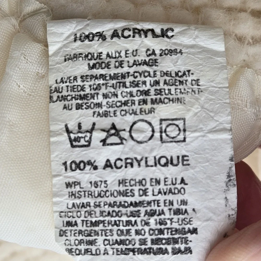 Vtg‎ Lt Yellow Cream Waffle Weave Satin Trim Blanket Approx 72